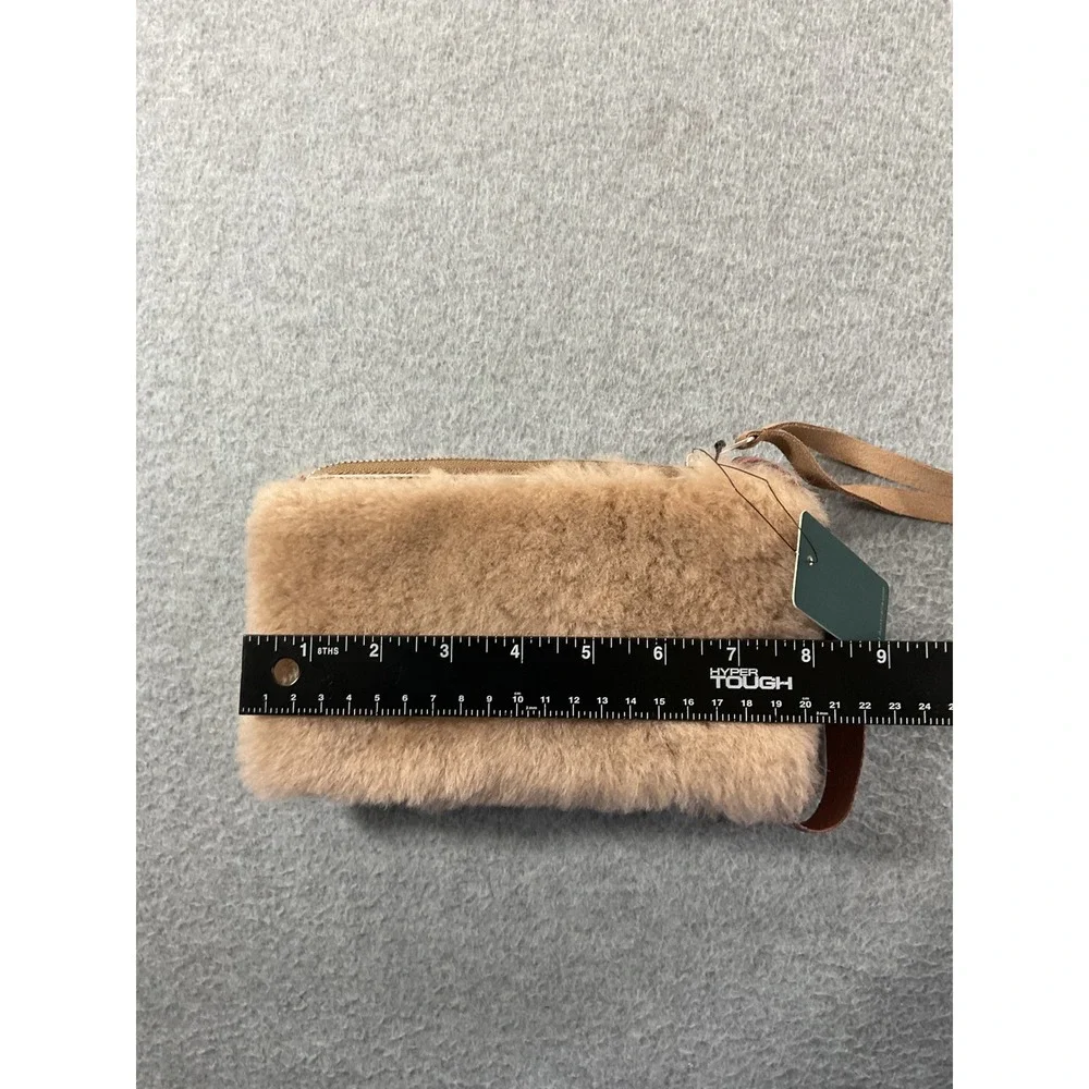 EMU Australia Sheepskin Wristlet Pouch Chestnut Tan Furry Clutch Bag NEW 1459
